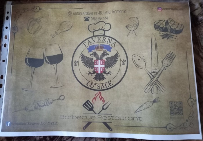 Reclama restaurant "TAVERNA LU SALE" .