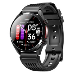 Smartwatch iSEN FE02, Negru, Curea Silicon Neagra, 1.43 AMOLED, Ritm Cardiac, SpO2, Glicemie, Tensiune, Moduri Sport, Apelare HD Bluetooth, 350 mAh, A