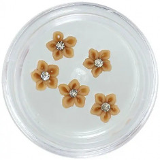 Decorațiuni unghii - flori acrilice, maro