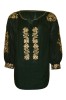 Bluza tip camasa dama RV, marime L, verde/auriu, Bumbac