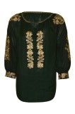 Bluza tip camasa dama RV, marime L, verde/auriu