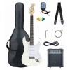 Set Chitara Electrica McGrey Rockit ST Alb + Amplificator 10W, Husa, Acordor, Cablu, Curea, Pene, Corzi Rezerva