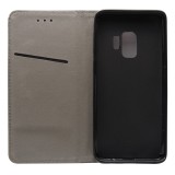 Husa tip carte cu stand Smart Magnet (romburi) neagra pentru Samsung Galaxy S9