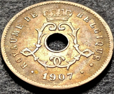 Moneda istorica 5 CENTIMES - BELGIA, anul 1907 *cod 3542 - BELGIQUE foto