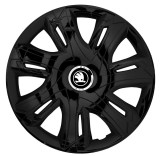Cumpara ieftin Set 4 Capace Roti pentru Skoda Nou Alb-Negru, model Supernova Black, R15, Autohelix MSA