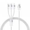 Cablu Incarcare USB-A - Lightning / microUSB / USB-C Baseus StarSpeed, 100W, 1.5m, Alb P10319900211-00, Apple