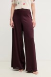 Marella pantaloni Emme by Marella femei, culoarea bordo, lat, high waist, 2515131182200