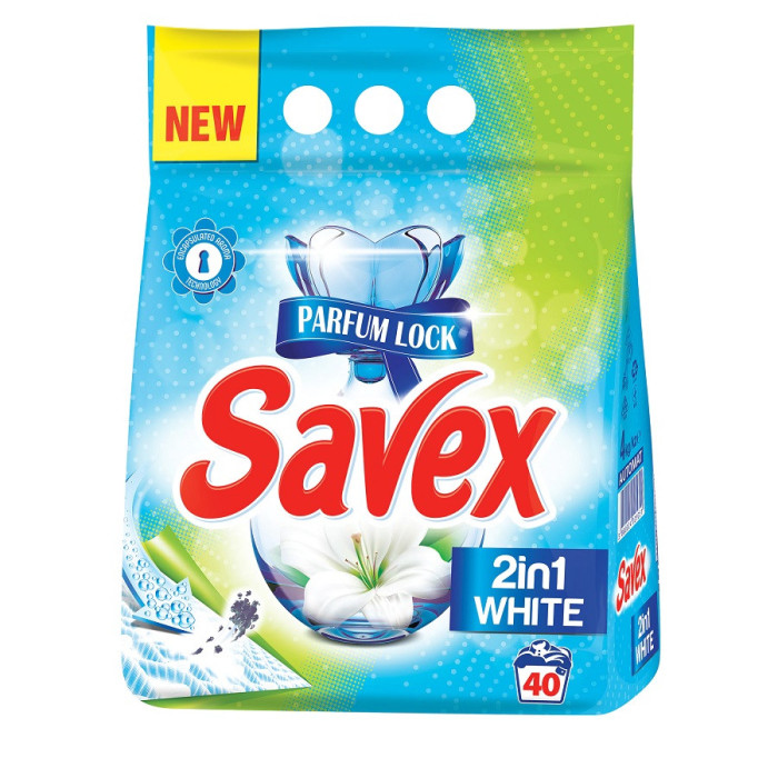 Detergent automat Savex 2in1 White, 40 spalari, 4 kg