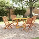 Cumpara ieftin Set de masă pentru grădină 5 pcs Maro lemn masiv de acacia