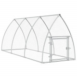 Cotet pentru pasari, gri, 300x105x120 cm, otel galvanizat GartenMobel Dekor, vidaXL