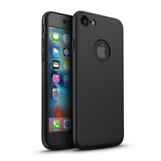 Husa pentru Apple iPhone 6 Plus/iPhone 6S Plus ofera protectie 360&deg; Ultrasubtire + Folie Sticla Securizata - Black