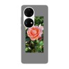 Husa compatibila cu Huawei P50 Pro model Blooming rose, Silicon, TPU, Viceversa, Transparent, Carcasa