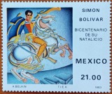 mMEXIC-&#039;&#039;Pictura-SIMON BOLIVAR-Eliberatorul SUD-AMERICI&#039;&#039; -Timbru-MNH LUX-NESTAMPIL.-VEZI SCAN