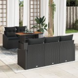 Gossi set de canapele pentru gradina 6 piese cu perne ratan poly negru