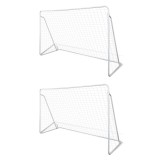 Porti de fotbal cu plasa, 2 buc, 240 x 90 x 150 cm, otel GartenMobel Dekor, vidaXL