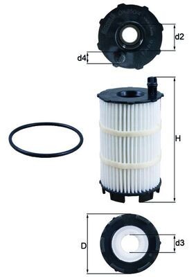MAHLE OX 350/4D Filtru ulei foto