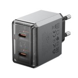 INCARCATOR retea Borofone &quot;BN21&quot; , Quick Charge 40W, 2 x USB Type-C, gri metal &quot;6941991114571&quot; (timbru verde 0.18 lei)