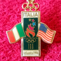 Insigna Comitetul Olimpic din ITALIA-Jocurile de Vara - ATLANTA 1996