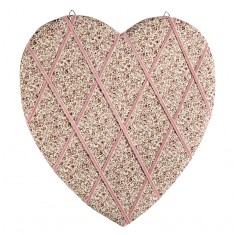 Decoratiune suspendabila pentru perete textil inima Roses Memo Board 40x40 cm