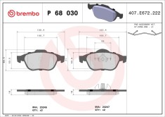 BREMBO P 68 030 PRIME LINE set placute frana,frana disc