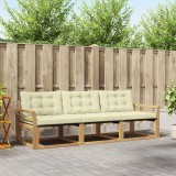 vidaXL Set de canapele de exterior cu pernă 3 pcs Alb și crem 3388372