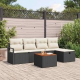 Cumpara ieftin Set de canapele pentru grădină cu pernă 6 pcs Negru Rattan poli