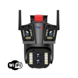 Cumpara ieftin Camera de supraveghere Zoom 10X, WIFI 8K, 16MP, 4 lentile, Control din aplicatie, Comunicare bidirectionala, Urmarire automata, Taggo