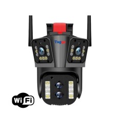 Camera de supraveghere Zoom 10X, WIFI 8K, 16MP, 4 lentile, Control din aplicatie, Comunicare bidirectionala, Urmarire automata