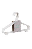 Set 10 umerașe pentru haine de copii, albe, plastic, 28,5 cm