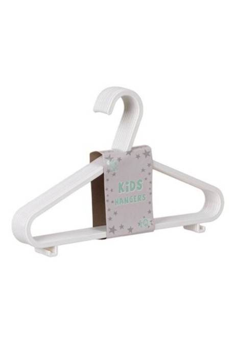 Set 10 umerașe pentru haine de copii, albe, plastic, 28,5 cm