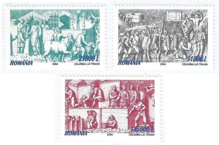 |Romania, LP 1667/2004, Fragmente din Columna lui Traian II (uzuale), MNH