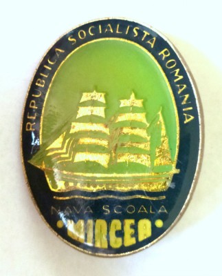 INSIGNA NAVA SCOALA MIRCEA RSR MARINA NAVIGATIE 35/25 MM foto