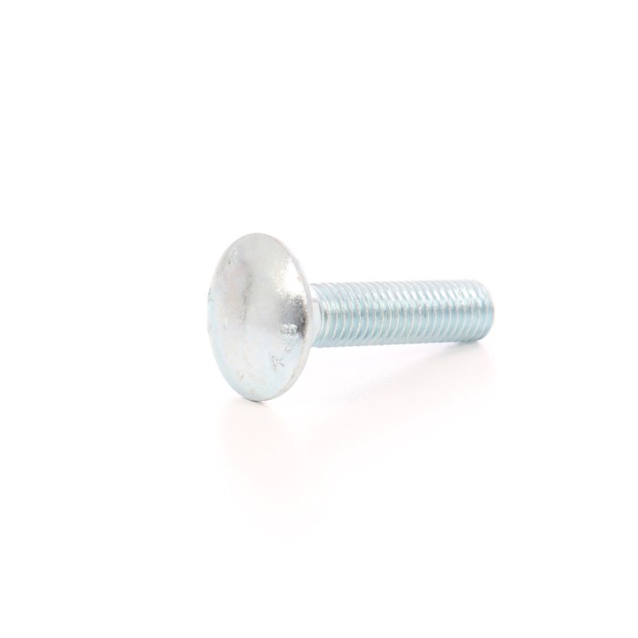 Surub cu filet metric, cu cap bombat torbant, zincat alb, diametru cap 16.55 mm, M6 x 40 mm