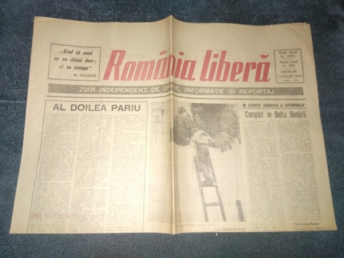 ZIARUL ROMANIA LIBERA 1 AUGUST 1990