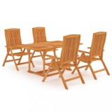 Cumpara ieftin Set mobilier de grădină, 5 piese, lemn masiv de tec