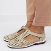 Balerini Dama Piele Naturala Bej Perforata, Talpic Piele, Scai, Talpa Flexibila 2cm, Casual Office