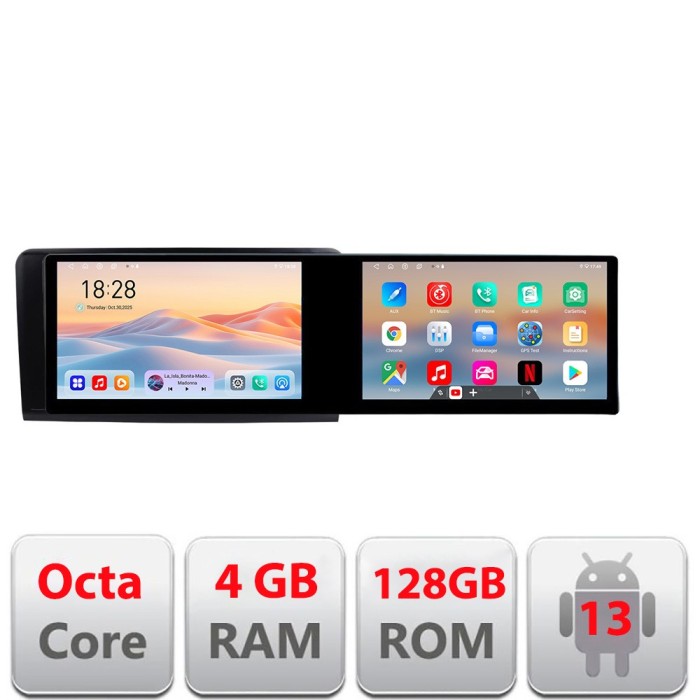 Navigatie Mercedes ML GL Kit-213 Edotec 2 ecrane 8 core 4+128 21.6 inch Incell android Wifi 5Ghz gps internet CarStore Technology