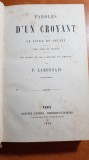 carte in limba franceza 1858 - cuvintele unui credincios ( paroles d&#039;un croyant)