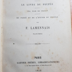 carte in limba franceza 1858 - cuvintele unui credincios ( paroles d'un croyant)