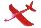 Avion din polistiren, cu LED, 46x49 cm, culoare aleatorie
