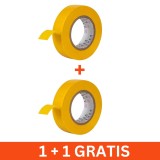 Banda adeziva hartie TMJ001, galben, 1+1 gratis