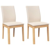 Cumpara ieftin Scaune de sufragerie cu perne 2 buc din cauciuc din lemn masiv