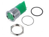 Lampă de control LED verde &Oslash;22mm IP67 Q22