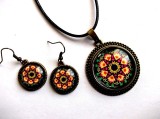 set colier si cercei cu mandala 34014