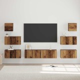 VidaXL Set comodă TV 8 pcs Lemn vechi 60 x 30 x 30 cm Lemn compozit