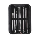 Cumpara ieftin Trusa Extracție Puncte Negre și Coșuri, 8 Piese, Inox, Dactylion - Instrumente Profesionale Curățare Piele
