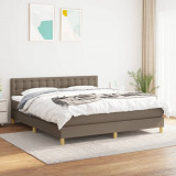 VidaXL Pat box spring cu saltea, gri taupe, 160x200 cm material textil 3140949