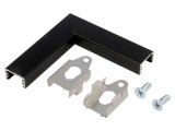 Conector Aluminiu Negru 90&deg; SLIM8 TOPMET pentru Profile LED