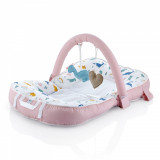 Saltea multifunctionala Sit and Play cu bara jucarii Dino Pink, BabyJem