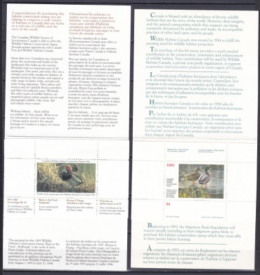 DB1 Fauna Pasari Rate Salbatice Canada 2 carnete MNH 2 poze foto